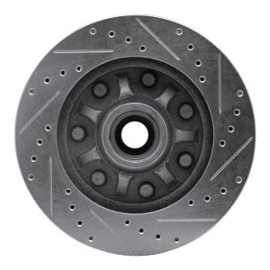 Ford F-250 Brake Rotor (1) - Front Left - R1 Concepts - Drilled & Slotted - Silver - `97-`04